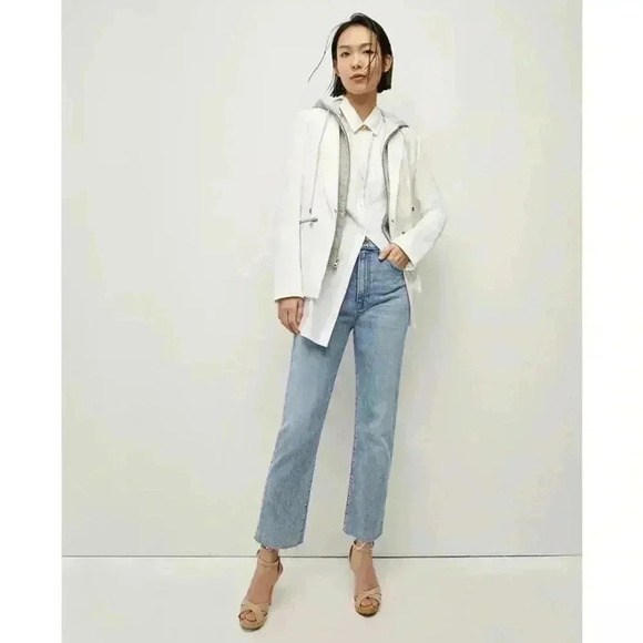 Veronica Beard Iconic Scuba Dickey Jacket Blazer Size 6 White Zipper Pockets - Picture 6 of 11